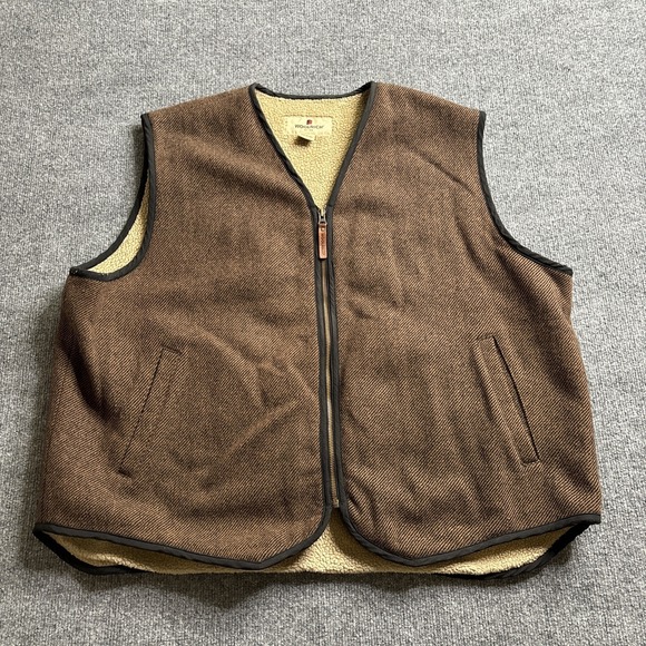 Woolrich Other - Woolrich 412 Brown Vest Men's 2XL Wool Sherpa Lined Zip Front